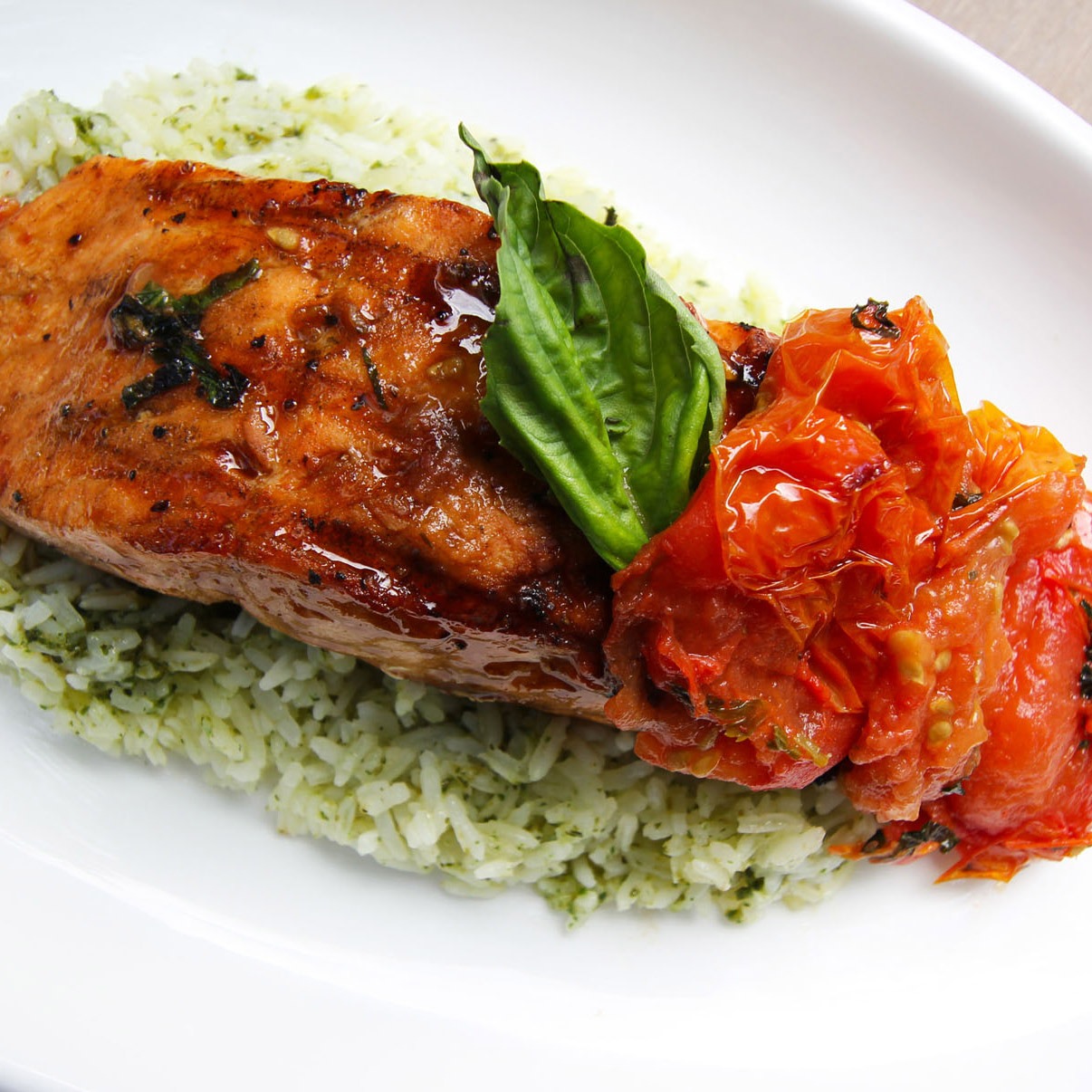 salmon with rice